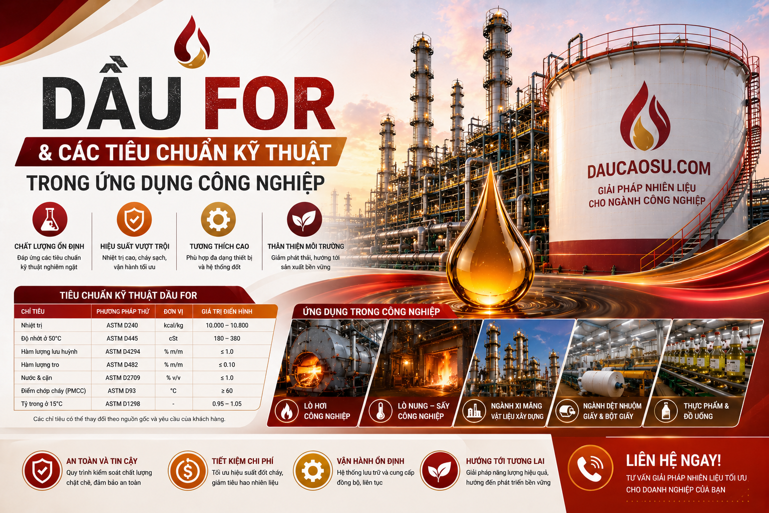 Dầu FOR và các tiêu chuẩn kĩ thuật